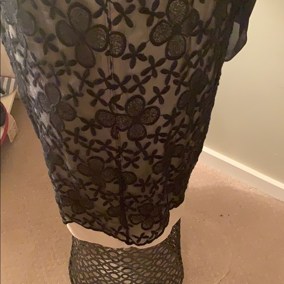 Black/cream sheer/mesh dress, beautifully detailed - Picture 5 of 5
